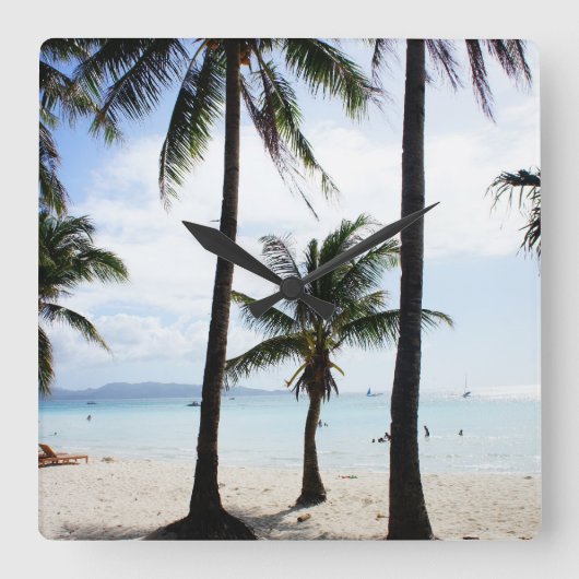 Boracay Philippinen Quadratische Wanduhr (Vorderseite)
