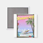 Boracay Philippinen Strand Reiseplakat Magnet (Vorderseite/Rückseite)