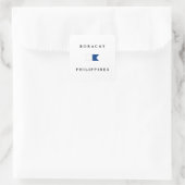 Boracay Philippines Alpha Dive Flag Quadratischer Aufkleber (Tasche)