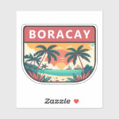 Boracay Philippines Retro Emblem Aufkleber (Blatt)