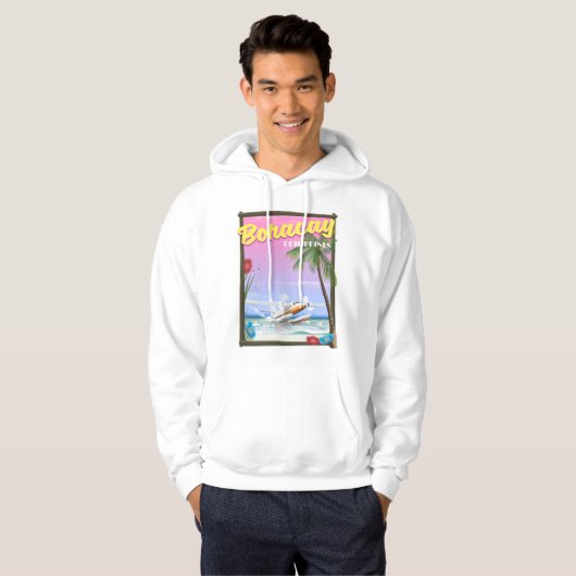 Boracay Philippines Strandposter Hoodie (Vorne ganz)