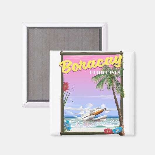 Boracay Philippines Strandposter Magnet (Vorderseite/Rückseite)