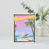 Boracay Philippines Strandposter Postkarte (Stehend Vorderseite)