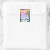 Boracay Philippines Strandposter Quadratischer Aufkleber (Tasche)