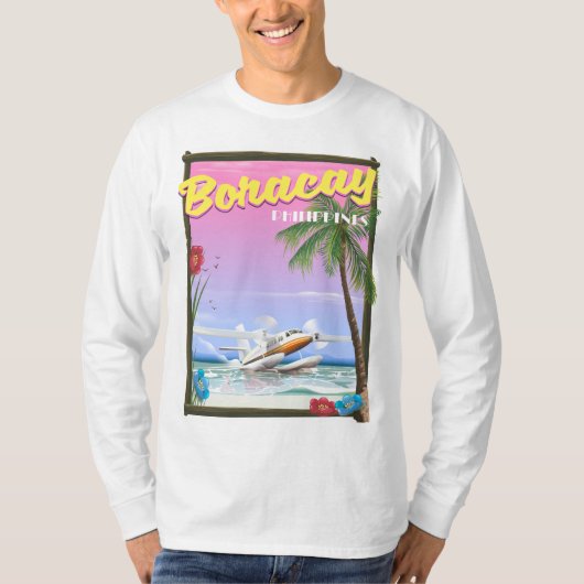 Boracay Philippines Strandposter T-Shirt (Vorderseite)