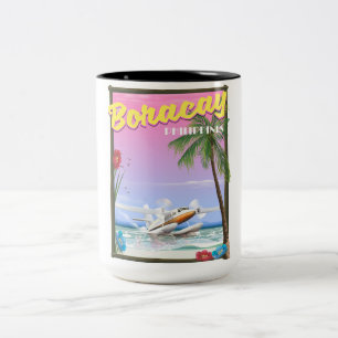 Boracay Philippines Strandposter Zweifarbige Tasse