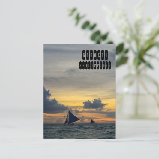 Boracay Sunset Postkarte (Stehend Vorderseite)