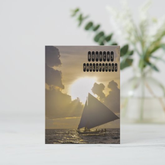 Boracay Sunset Postkarte (Stehend Vorderseite)