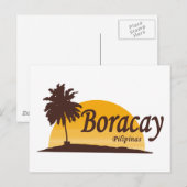 Boracay weiß postkarte (Vorne/Hinten)