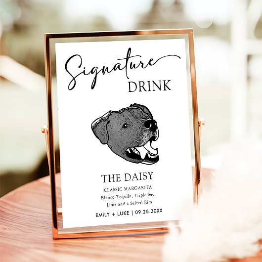 Borador Dog Wedding Signature Drink Sign Poster