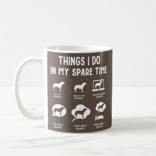 Borador Thes Spare Time Funny Dog Mama Vater Kaffeetasse (Links)