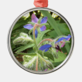 BORAGE Blue Pink Green — Ornament Aus Metall