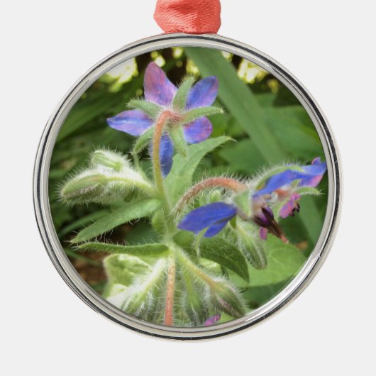 BORAGE Blue Pink Green — Ornament Aus Metall (Vorne)
