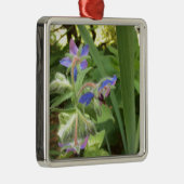BORAGE Blue Pink Green — Silbernes Ornament (Rechts)