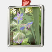BORAGE Blue Pink Green — Silbernes Ornament (Links)