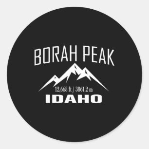 Borah Peak Idaho Klettergipfel Club Outdoor Abente Runder Aufkleber