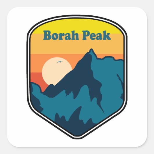 Borah Peak Idaho Sunrise Quadratischer Aufkleber (Vorderseite)