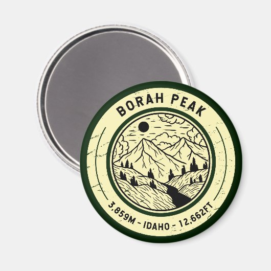 Borah Peak Idaho Wandern Magnet (Vorderseite/Rückseite)