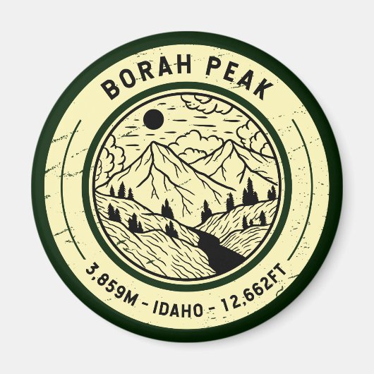 Borah Peak Idaho Wandern Magnet (Vorne)