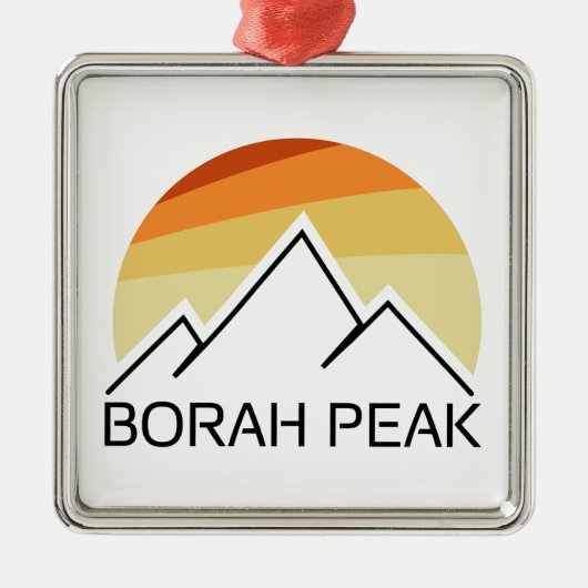 Borah Peak Retro Ornament Aus Metall (Vorne)