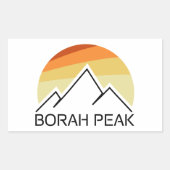 Borah Peak Retro Rechteckiger Aufkleber (Vorderseite)