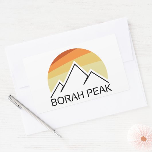 Borah Peak Retro Rechteckiger Aufkleber (Umschlag)