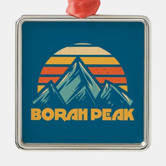 Borah Peak Retro Türkis Ornament Aus Metall (Vorne)