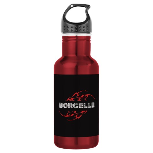 BORCELLE Stammesflamme-Emblem Edelstahlflasche (Vorderseite)
