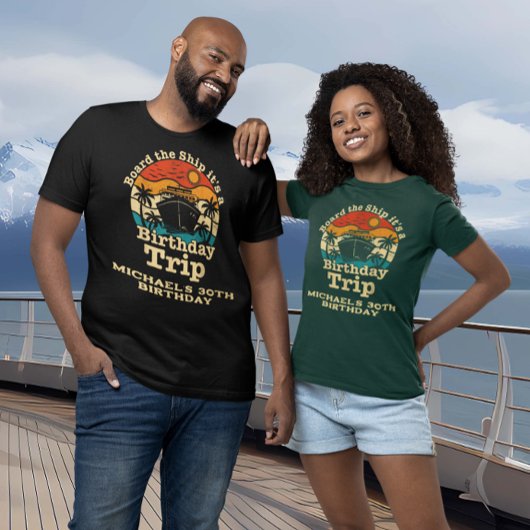 Bord des Schiffes Retro Birthday Cruise T-Shirt