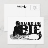 Bord oder die. Skeleboarder. Postkarte (Vorne/Hinten)