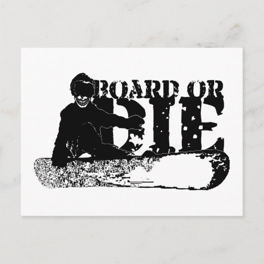 Bord oder die. Skeleboarder. Postkarte (Vorderseite)