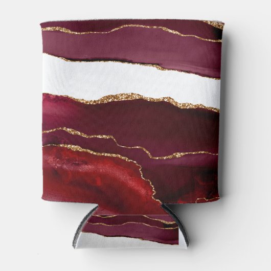 Bordeaux Agate und Gold Dosenkühler (Vorderseite)