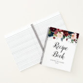Bordeaux-Blaue Blumenrezeptur Buch (Innenseite)
