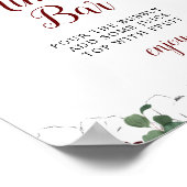 Bordeaux-Blume Brautparty mimosa-Bar Poster (Ecke)