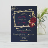 Bordeaux-Blume Goldmedaille Einladung (Stehend Vorderseite)