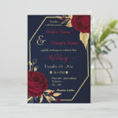 Bordeaux-Blume Goldmedaille Einladung (Stehend Vorderseite)