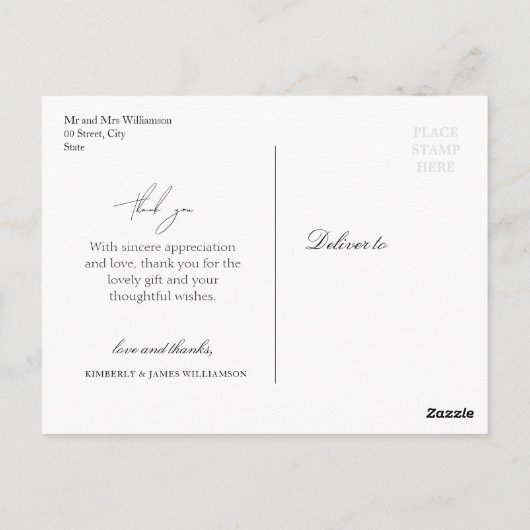 Bordeaux-Blume Hochzeitskarte Postkarte (Rückseite)