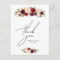 Bordeaux-Blume Hochzeitskarte