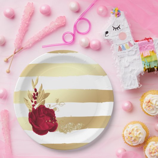 Bordeaux-Blume Pappteller (Party)