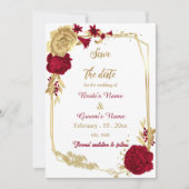 Bordeaux-Blume Save The Date (Vorderseite)