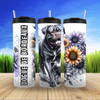 Bordeaux-Blumenkontrast Thermosbecher