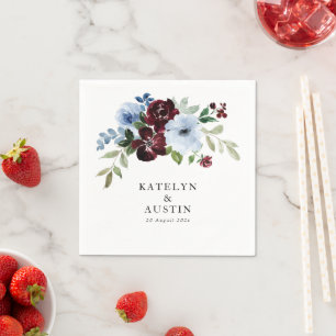 Bordeaux-Blütenhochzeit Serviette