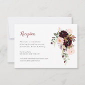 Bordeaux-Blütenhochzeitkarte RSVP Karte (Vorderseite)