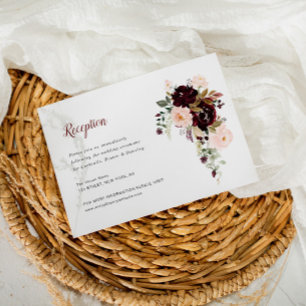 Bordeaux-Blütenhochzeitkarte RSVP Karte