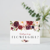 Bordeaux-Blütenkarte wird meine Blumenkarte sein Einladungspostkarte (Stehend Vorderseite)