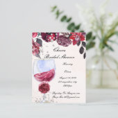 Bordeaux-Brautdusche Postkarte (Stehend Vorderseite)