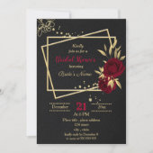 Bordeaux-Brautparty Einladung (Vorderseite)