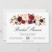 Bordeaux-Brautparty Einladung (Vorderseite)