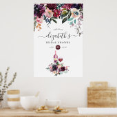 Bordeaux Brautparty Weinverkostung Willkommen Poster (Küche)