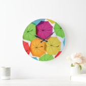 Bordeaux, Brollies. Ein Sonnenschirm in Frankreich Große Wanduhr (Zuhause)